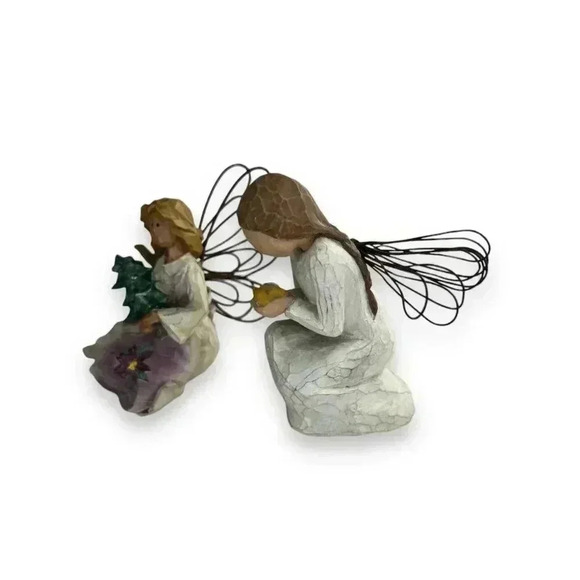 Vintage lot of 2 Figure Willow Tree Angel of N Miracles Hand Painted Susan Lordi - Picture 2 of 6